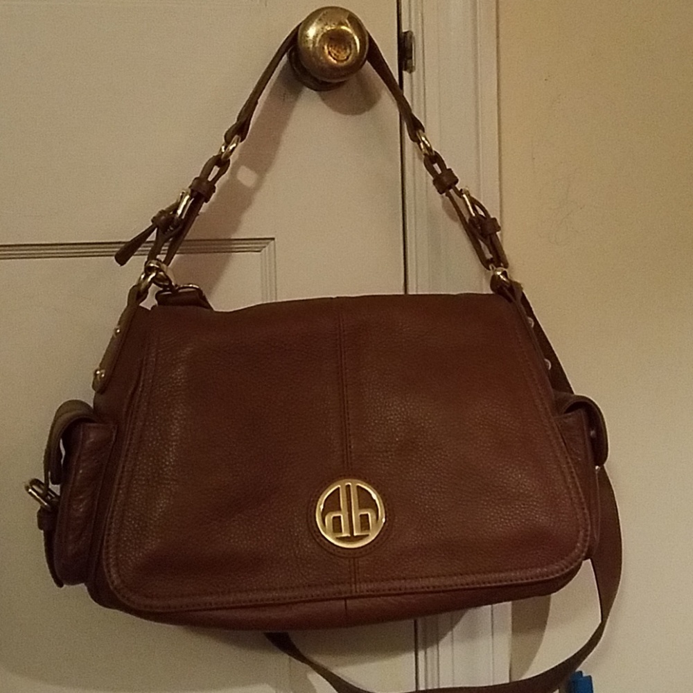 Dennis Basso Pebble Leather Shoulder Bag